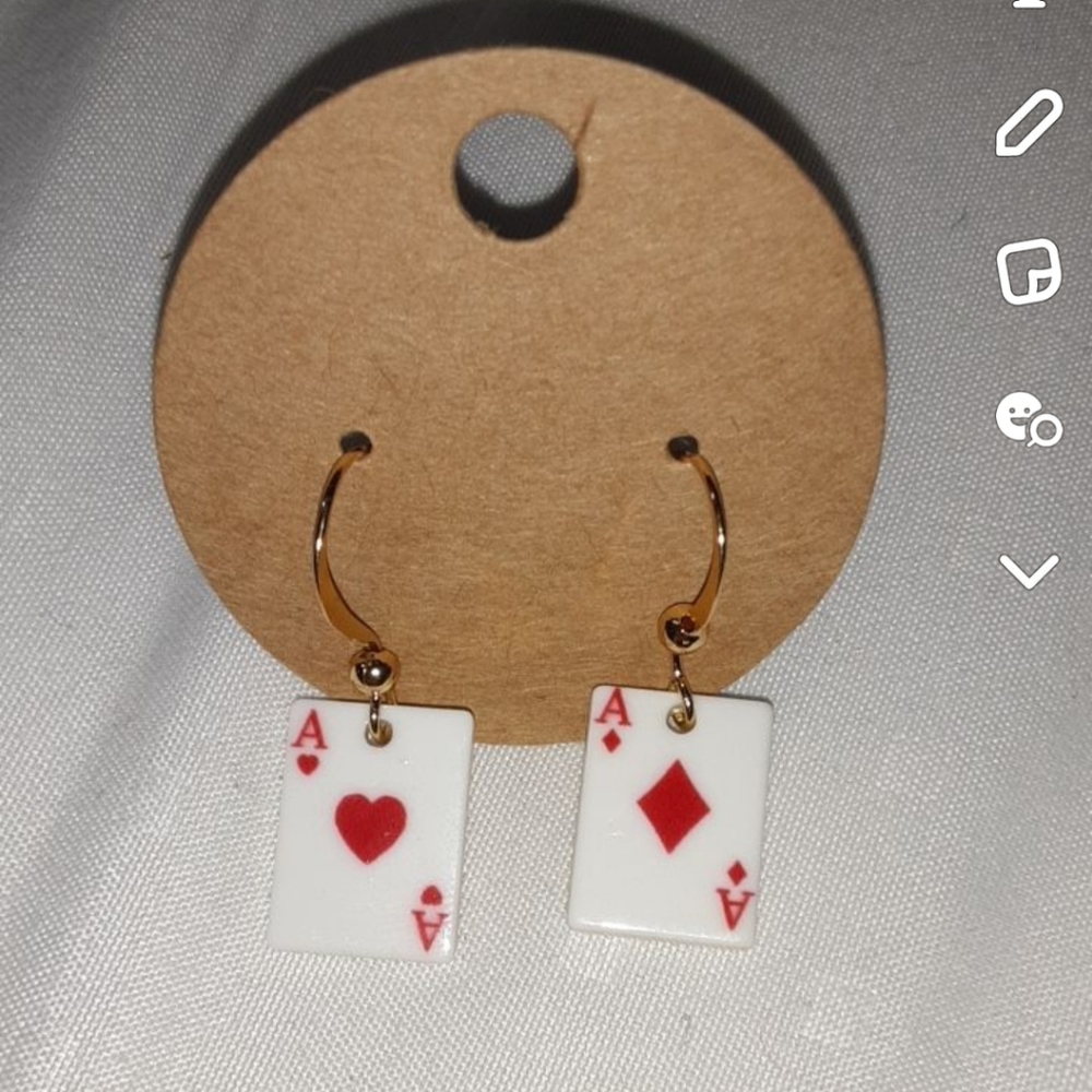 Handmade Playing card earrings